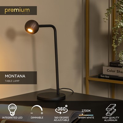 Lucide MONTANA - Table lamp - LED Dim. - 1x5W 2700K - Coffee | Premium